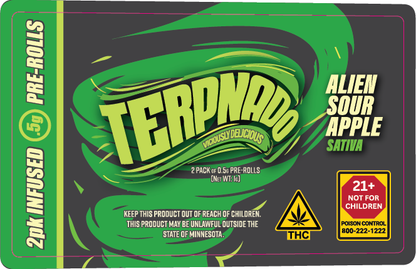 MN - Terpnado 2 Pack 0.5g Preroll Labels