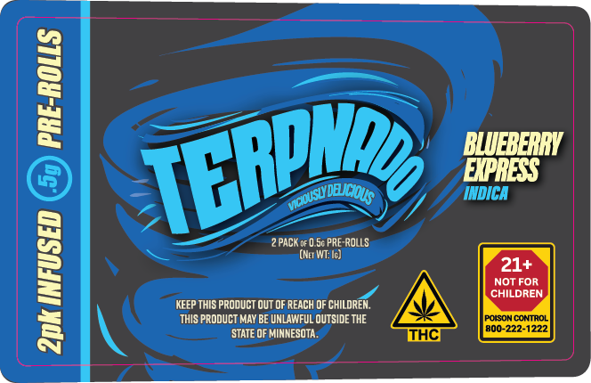 MN - Terpnado 2 Pack 0.5g Preroll Labels