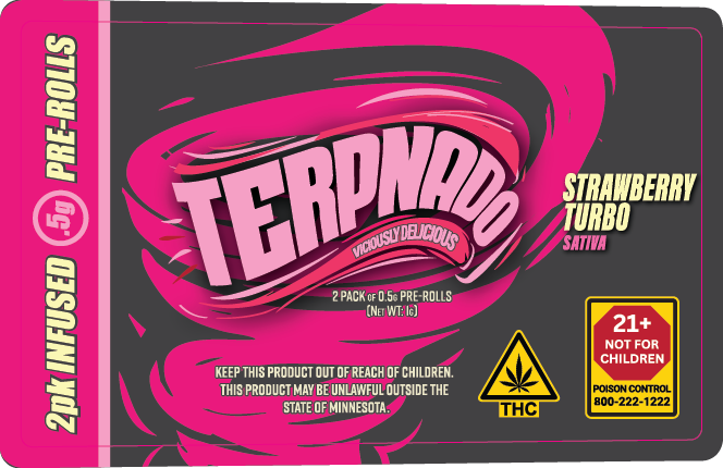 MN - Terpnado 2 Pack 0.5g Preroll Labels