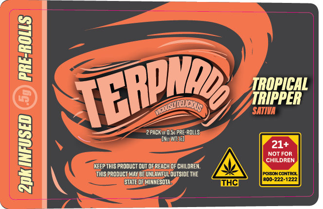 MN - Terpnado 2 Pack 0.5g Preroll Labels