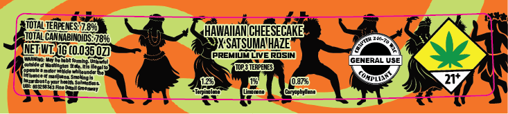 Fine Detail Greenway Rosin Jar Label