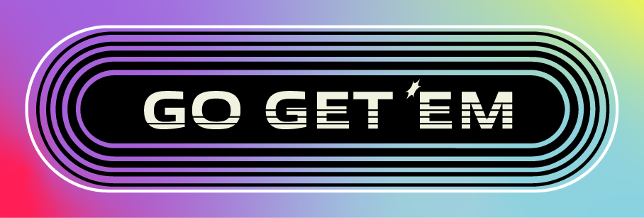 Go Get 'Em Rainbow Logo Sticker