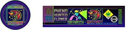 Green Rush Jar & Lid Label 7G