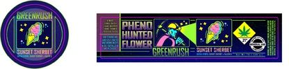 Green Rush Jar & Lid Label 7G