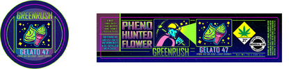 Green Rush Jar & Lid Label 7G