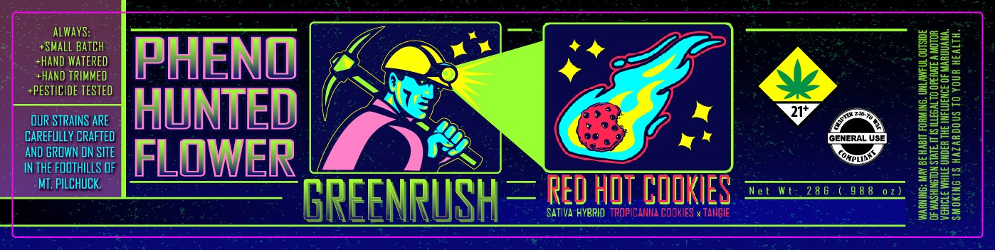 Green Rush Jar Label 28G