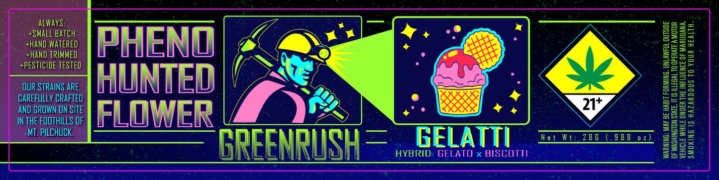 Green Rush Jar Label 28G