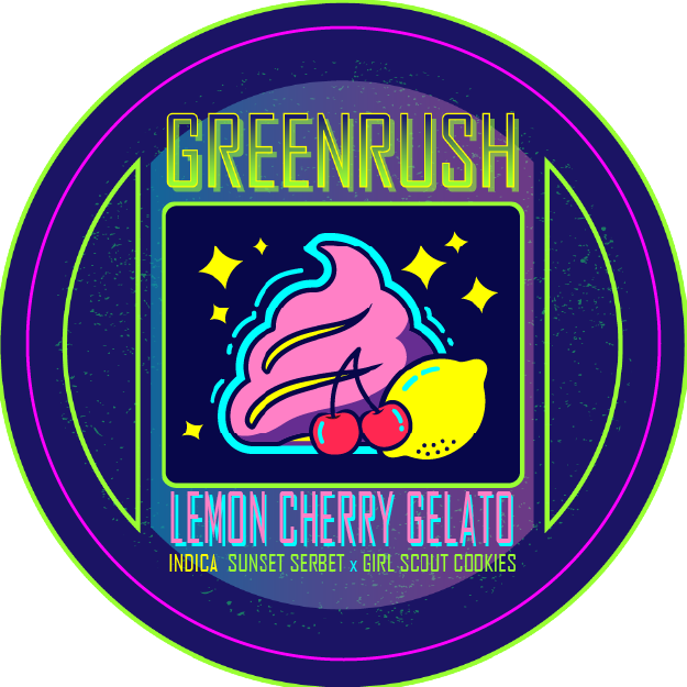 Green Rush Lid Label 28G