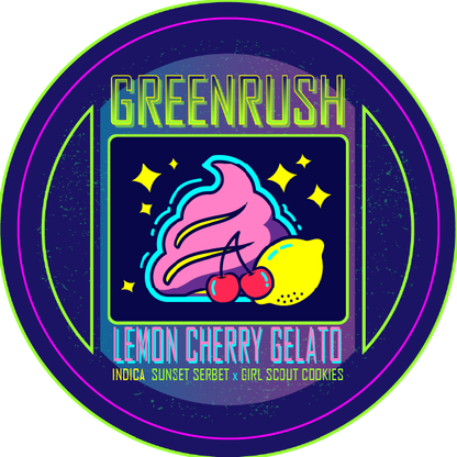 Green Rush Lid Label 28G