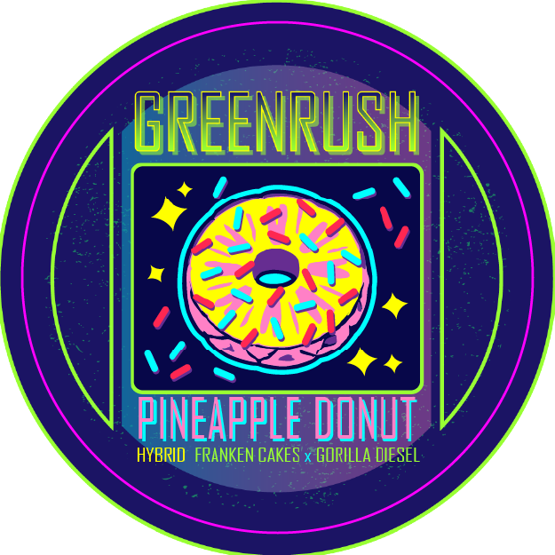 Green Rush Lid Label 28G