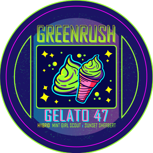 Green Rush Lid Label 28G