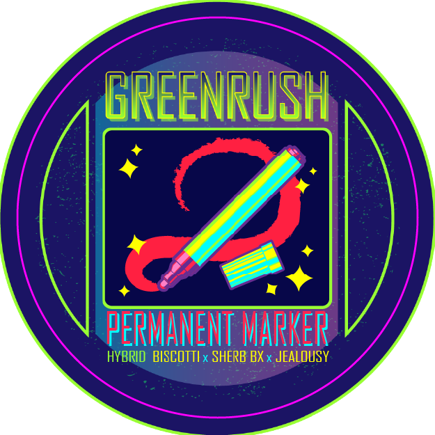 Green Rush Lid Label 28G