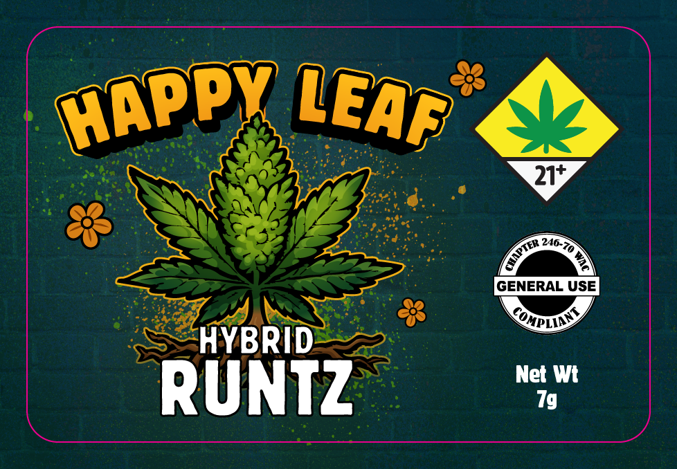 Happy Leaf 3x2 Labels