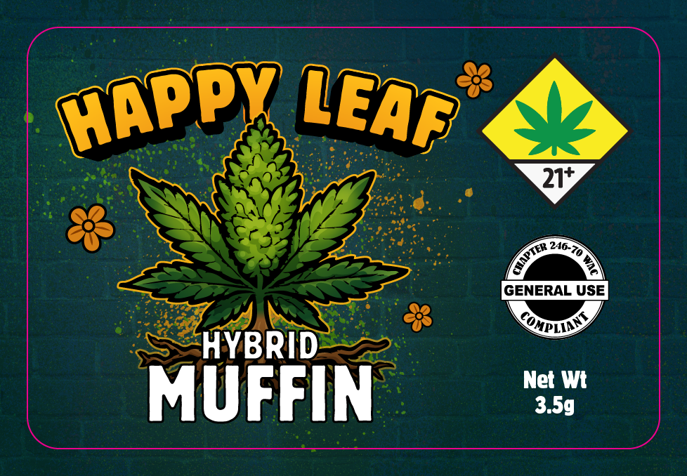 Happy Leaf 3x2 Labels