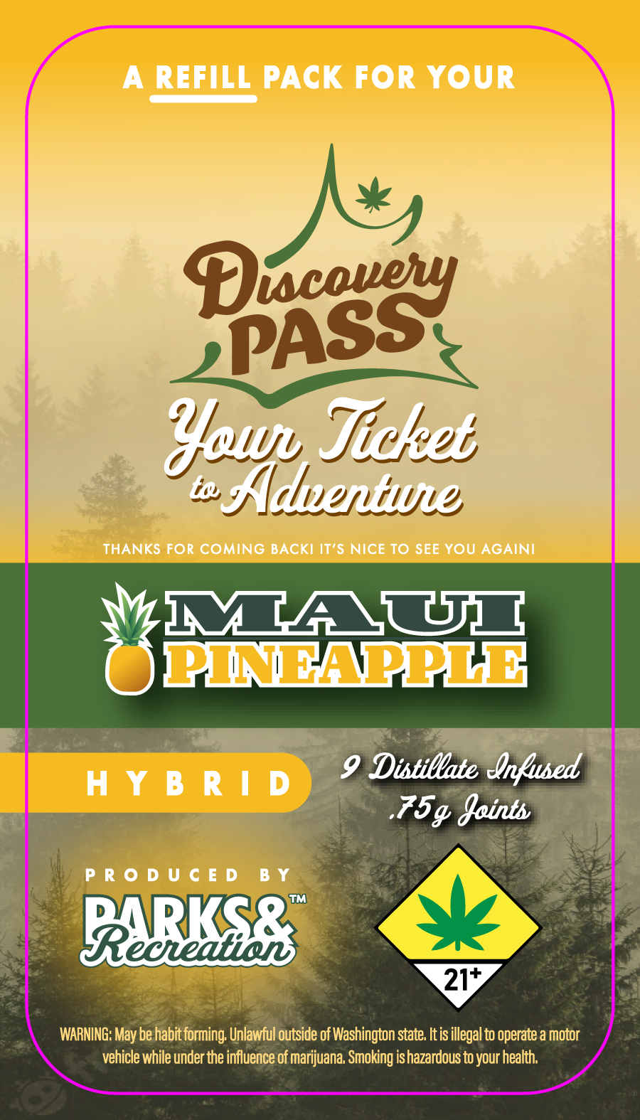 Parks & Rec Preroll Refill Labels