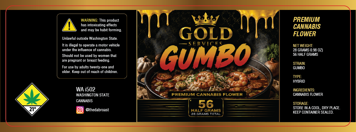 Gold Services 56 Half Gram Jar Wrap Label