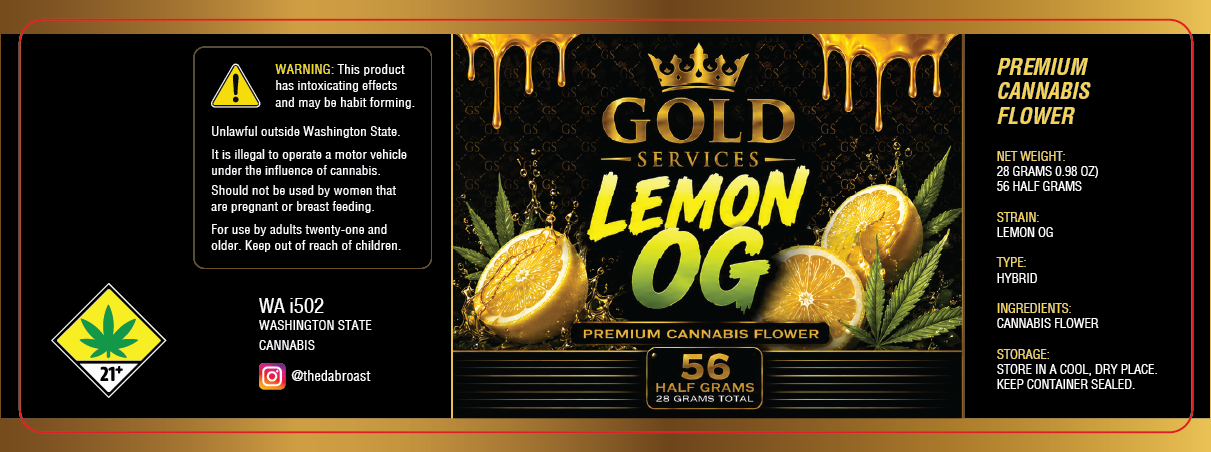 Gold Services 56 Half Gram Jar Wrap Label