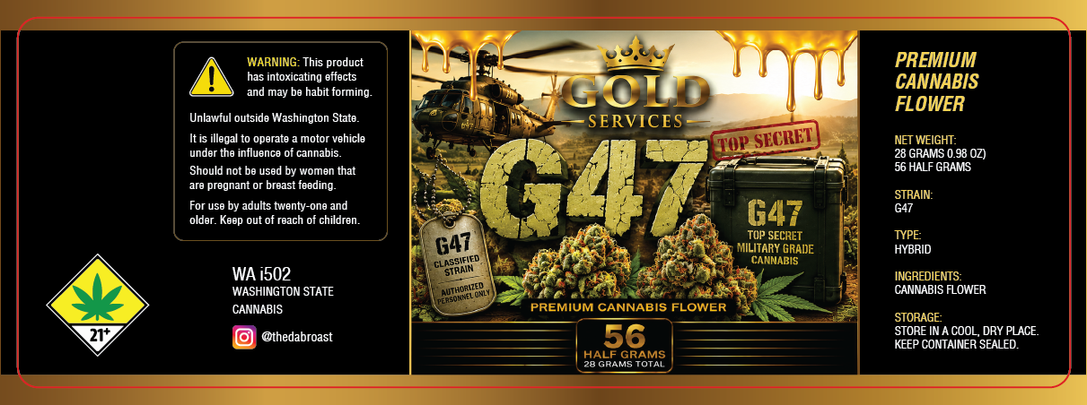 Gold Services 56 Half Gram Jar Wrap Label