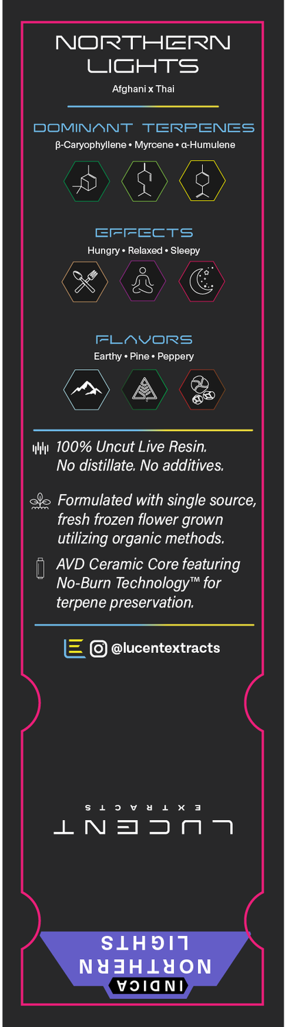 Lucent Live Resin 100% Uncut Vape Label