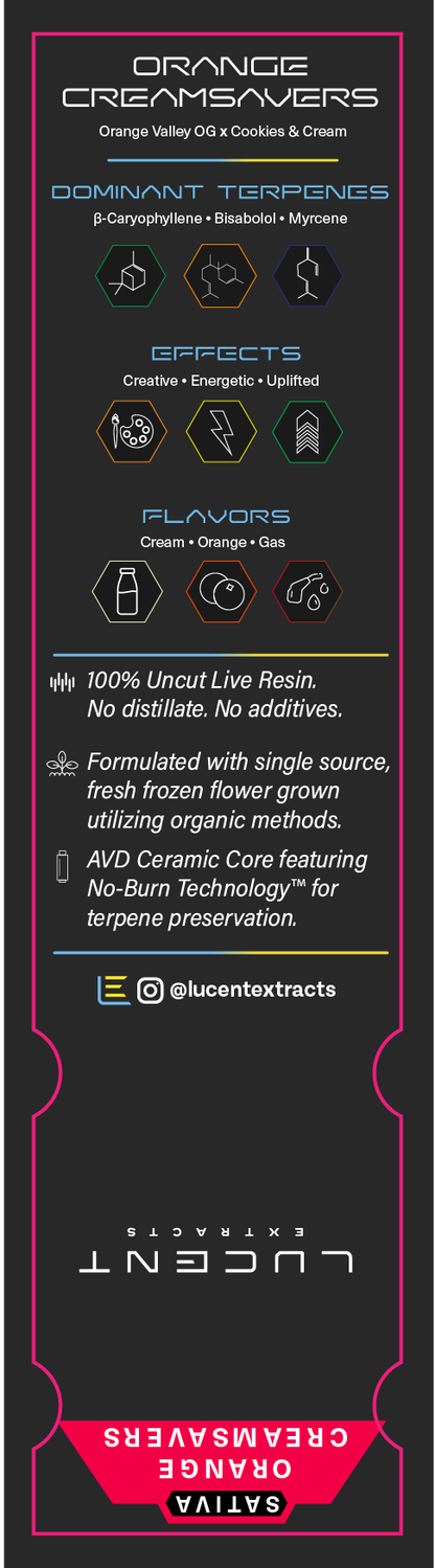 Lucent Live Resin 100% Uncut Vape Label