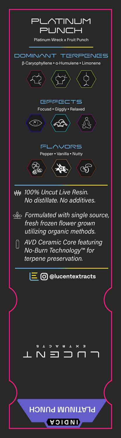 Lucent Live Resin 100% Uncut Vape Label