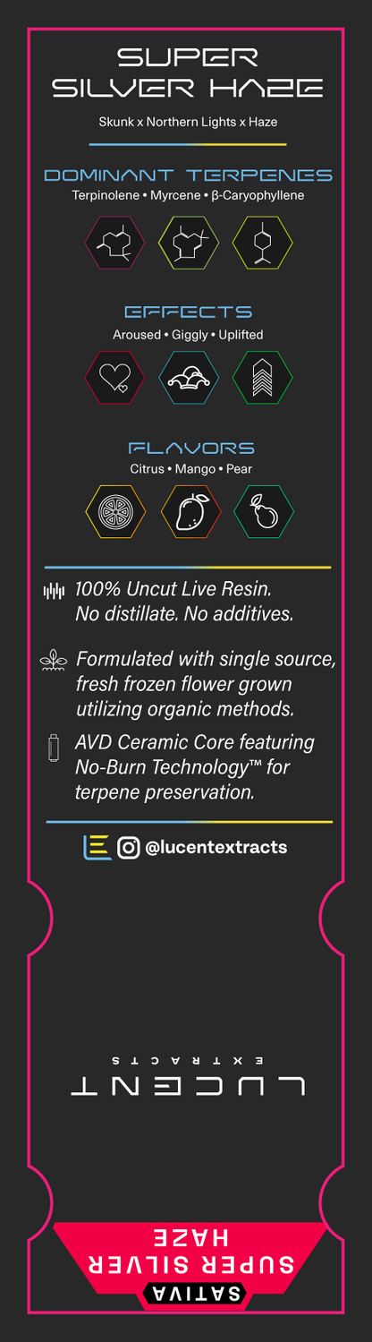 Lucent Live Resin 100% Uncut Vape Label