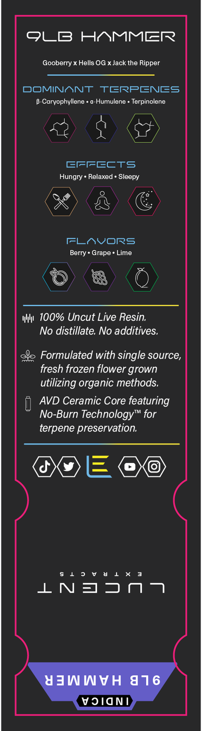 Lucent Live Resin 100% Uncut Vape Label