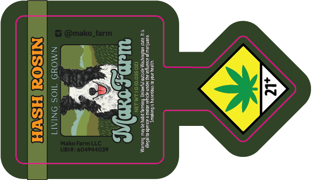 Mako Farms Rectangle 21+ Label