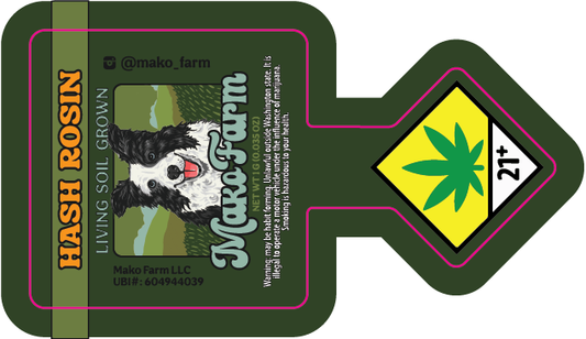 Mako Farms Rectangle 21+ Label