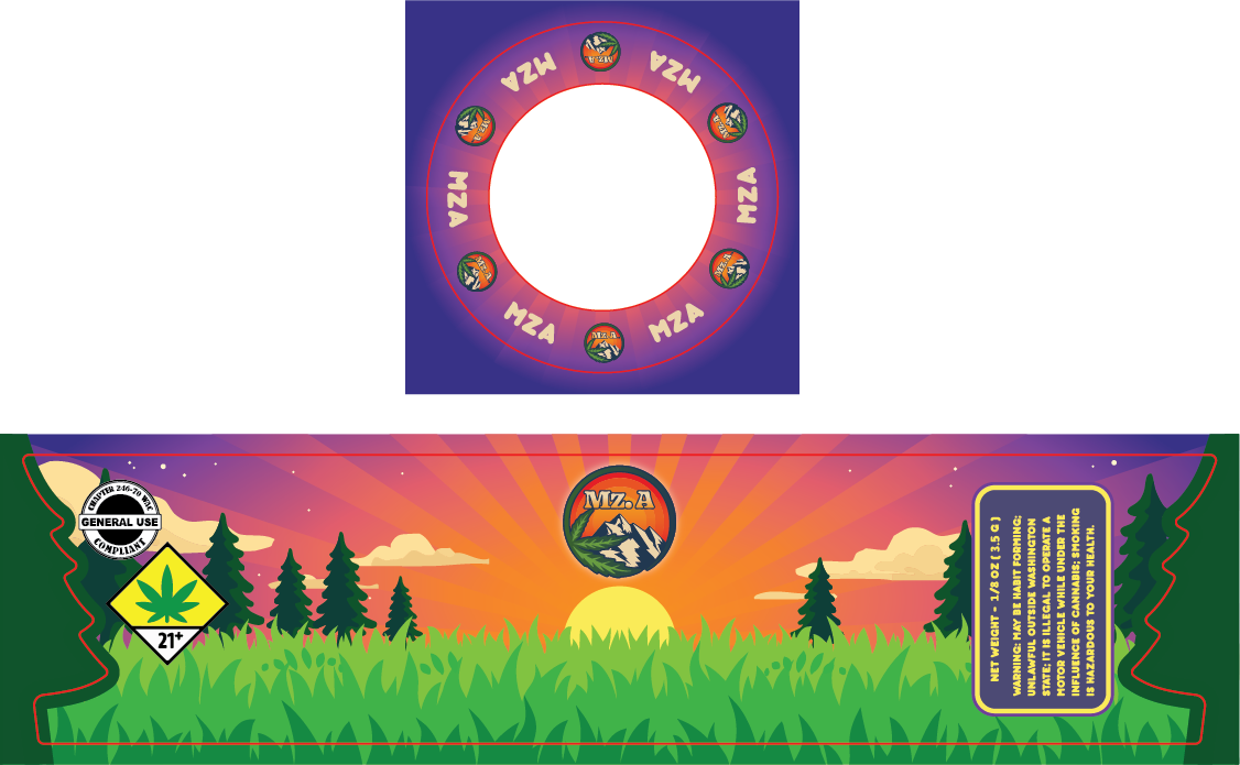 MZA Jar & Lid Label 3.5G