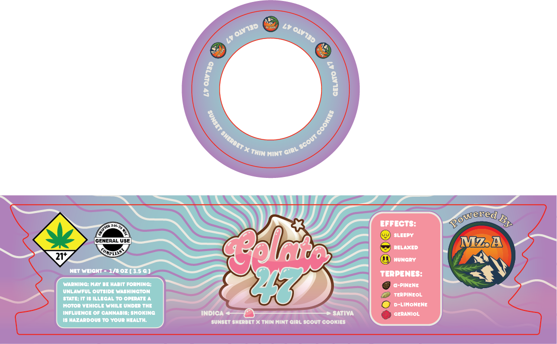 MZA Jar & Lid Label 3.5G