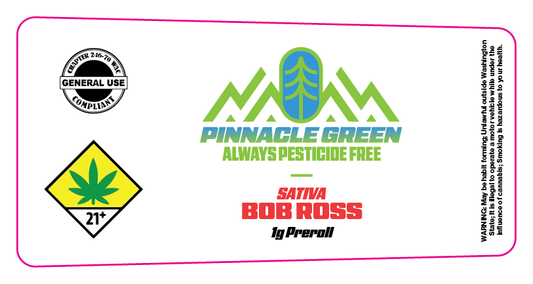 Pinnacle Green Preroll Labels 1g