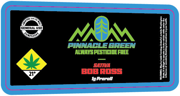 Pinnacle Green Preroll Labels 1g