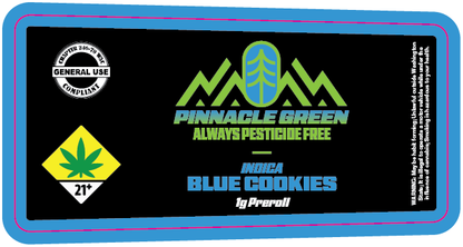 Pinnacle Green Preroll Labels 1g
