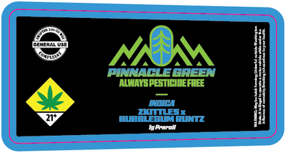 Pinnacle Green Preroll Labels 1g