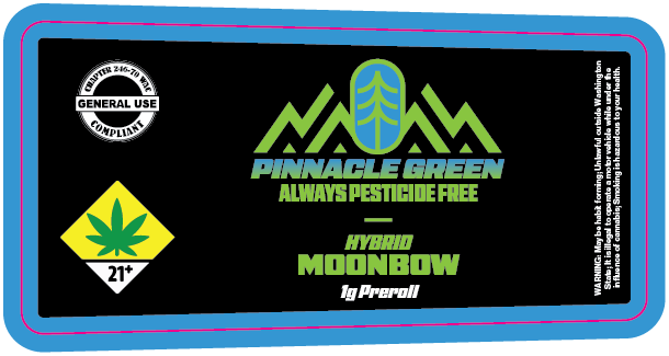 Pinnacle Green Preroll Labels 1g