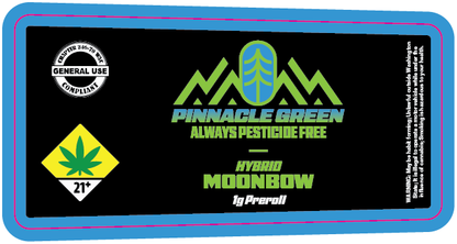 Pinnacle Green Preroll Labels 1g