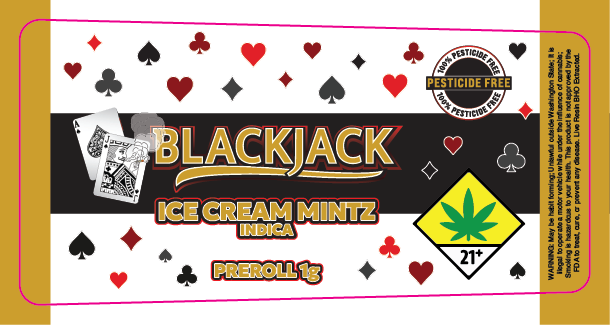 Black Jack Preroll Label 1g