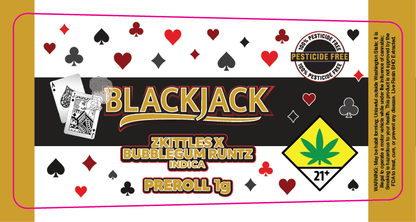 Black Jack Preroll Label 1g