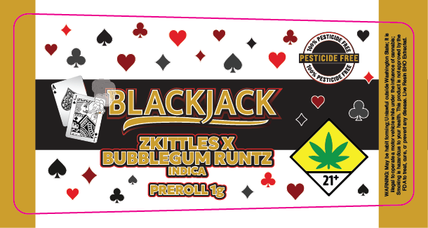 Black Jack Preroll Label 1g