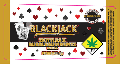 Black Jack Preroll Label 1g