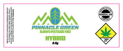 Pinnacle Green Jar Label 3.5g