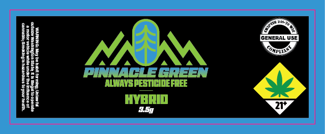Pinnacle Green Jar Label 3.5g