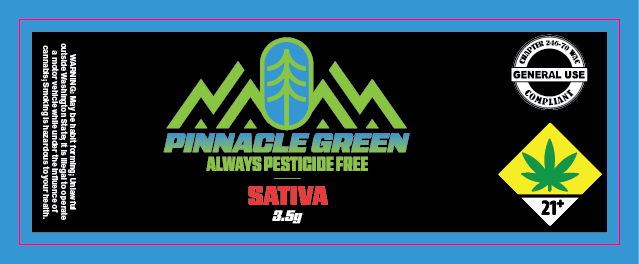 Pinnacle Green Jar Label 3.5g