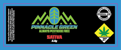 Pinnacle Green Jar Label 3.5g