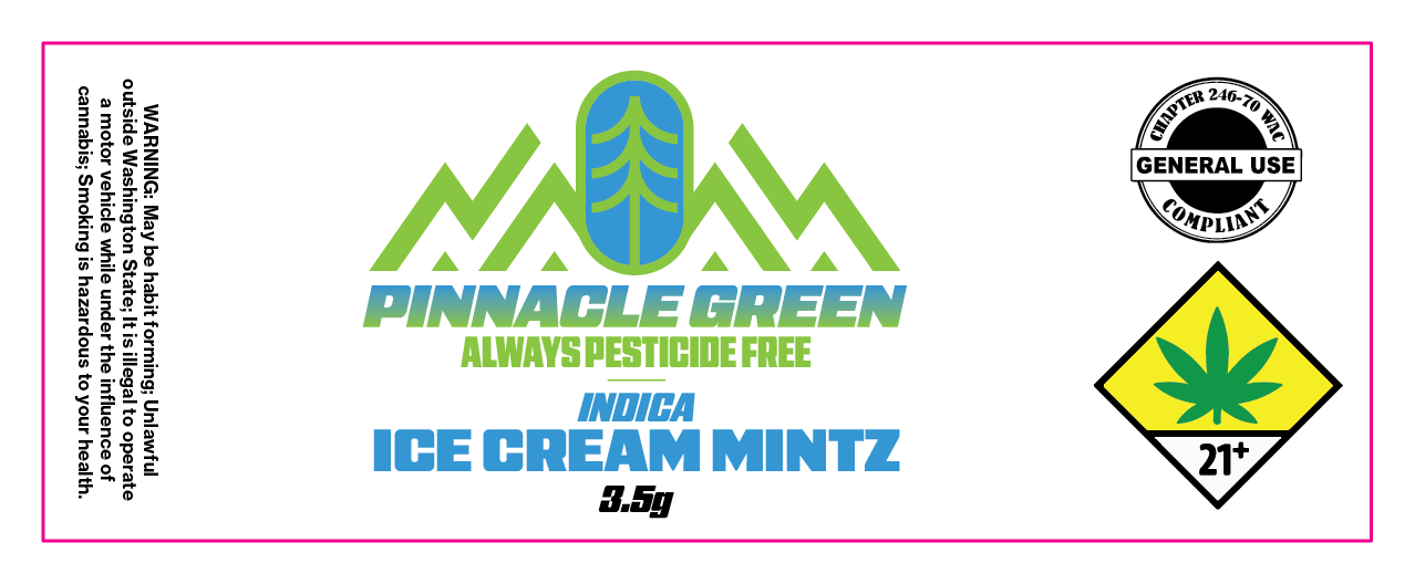 Pinnacle Green Jar Label 3.5g