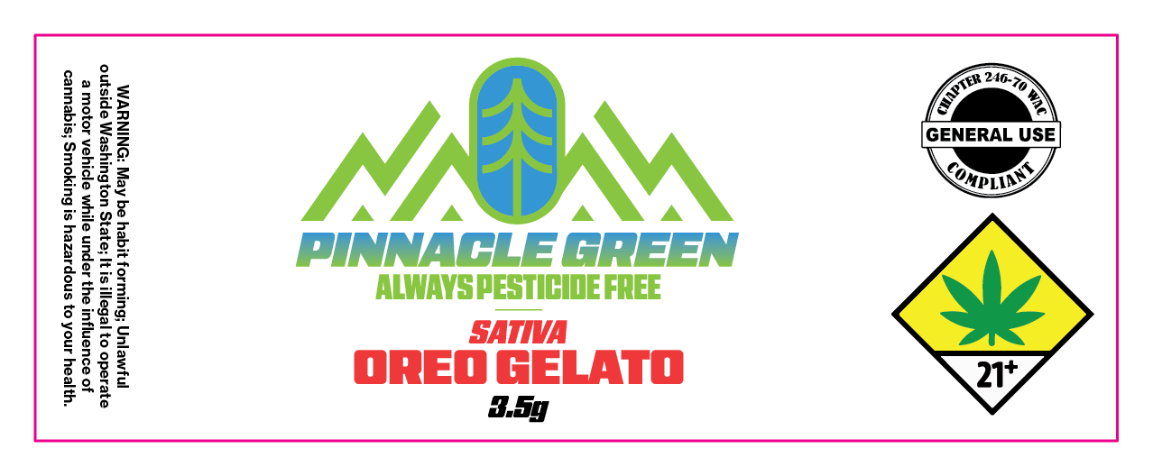 Pinnacle Green Jar Label 3.5g