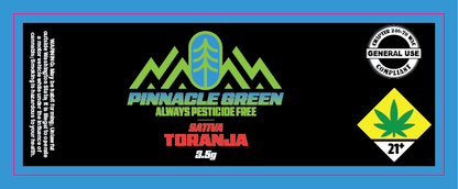 Pinnacle Green Jar Label 3.5g