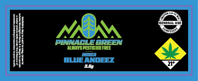 Pinnacle Green Jar Label 3.5g