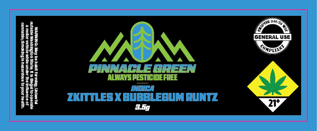 Pinnacle Green Jar Label 3.5g